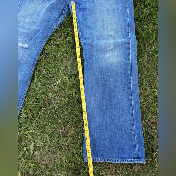 Levis 537 Slim Bootcut Mens 38x30 Denim Jeans Distressed Y2K Cowboy Rocker Biker - Picture 4 of 12